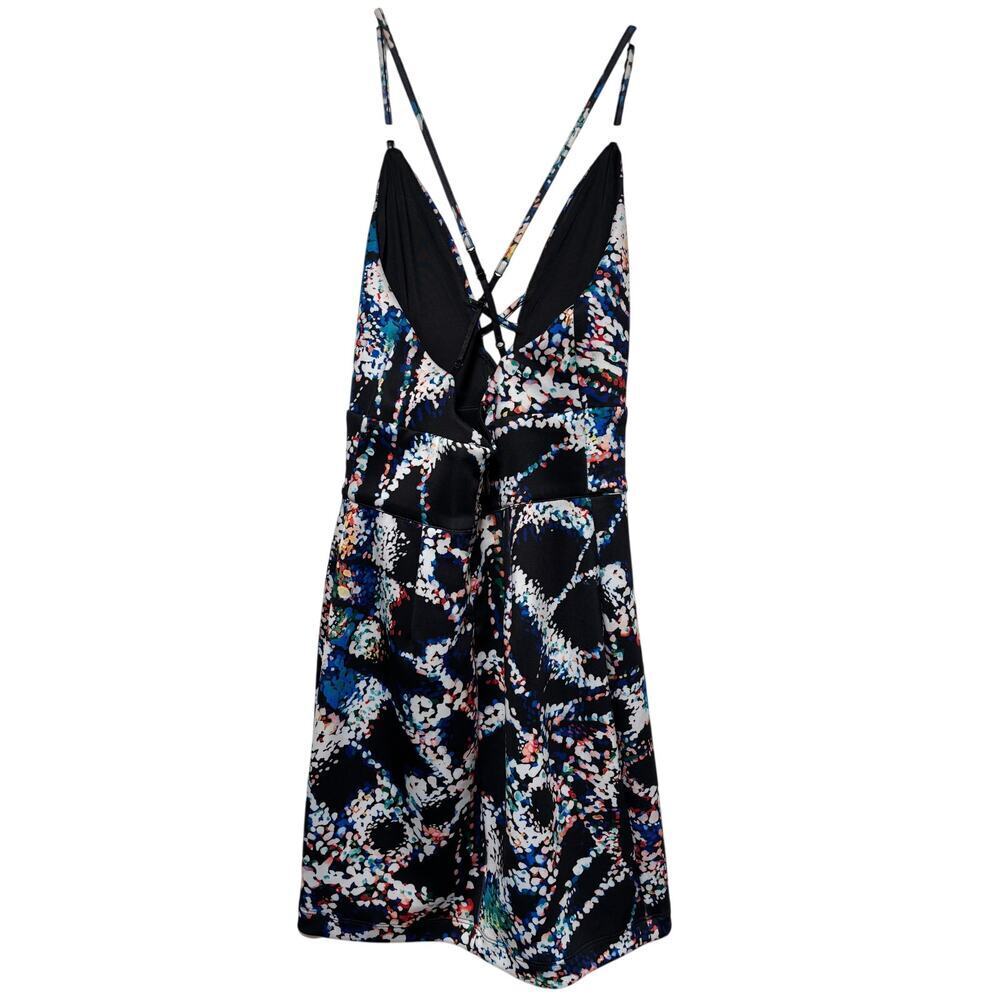 Bebe XXS Multicolor Plunge Scuba Print Mini Dress - Picture 7 of 8